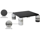  Meridian Ferrara Panda Marble Base And Oak Wood Top Coffee Table IMAGE 9