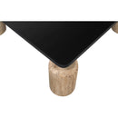  Meridian Ferrara Natural Oak Wood Top And Travertine Base Coffee Table IMAGE 7