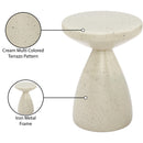  Meridian Anika Cream Iron Terrazzo End Table IMAGE 8