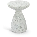  Meridian Anika White Iron Terrazzo End Table IMAGE 1