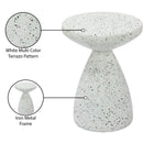  Meridian Anika White Iron Terrazzo End Table IMAGE 8