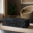  Meridian Piazza Black Marble Finish Concrete Indoor / Outdoor Coffee Table IMAGE 2