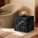  Meridian Piazza Black Marble Finish Concrete Indoor / Outdoor End Table IMAGE 2