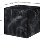  Meridian Piazza Black Marble Finish Concrete Indoor / Outdoor End Table IMAGE 7