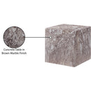  Meridian Piazza Brown Marble Finish Concrete Indoor / Outdoor End Table IMAGE 8