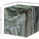  Meridian Piazza Green Marble Finish Concrete Indoor / Outdoor End Table IMAGE 7