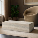  Meridian Piazza Natural Travertine Finish Concrete Indoor / Outdoor Coffee Table IMAGE 2