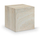  Meridian Piazza Natural Travertine Finish Concrete Indoor / Outdoor End Table IMAGE 1