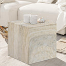  Meridian Piazza Natural Travertine Finish Concrete Indoor / Outdoor End Table IMAGE 3