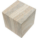  Meridian Piazza Natural Travertine Finish Concrete Indoor / Outdoor End Table IMAGE 6