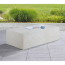  Meridian Piazza White Marble Finish Concrete Indoor / Outdoor Coffee Table IMAGE 3