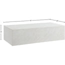  Meridian Piazza White Marble Finish Concrete Indoor / Outdoor Coffee Table IMAGE 7