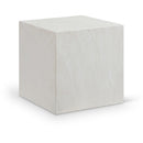  Meridian Piazza White Marble Finish Concrete Indoor / Outdoor End Table IMAGE 1