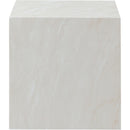  Meridian Piazza White Marble Finish Concrete Indoor / Outdoor End Table IMAGE 4