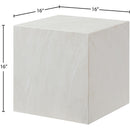  Meridian Piazza White Marble Finish Concrete Indoor / Outdoor End Table IMAGE 7