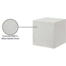 Meridian Piazza White Marble Finish Concrete Indoor / Outdoor End Table IMAGE 8