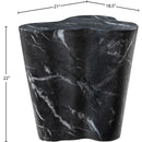  Meridian Monza Black Marble Finish Concrete Indoor / Outdoor End / Side Table IMAGE 7