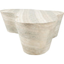  Meridian Monza Natural Travertine Finish Concrete Indoor / Outdoor Coffee Table IMAGE 5