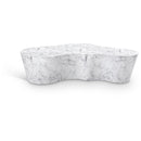  Meridian Monza White Marble Finish Concrete Indoor / Outdoor Coffee Table IMAGE 1
