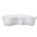  Meridian Monza White Marble Finish Concrete Indoor / Outdoor Coffee Table IMAGE 4