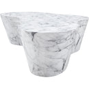  Meridian Monza White Marble Finish Concrete Indoor / Outdoor Coffee Table IMAGE 5