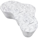  Meridian Monza White Marble Finish Concrete Indoor / Outdoor Coffee Table IMAGE 6
