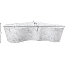  Meridian Monza White Marble Finish Concrete Indoor / Outdoor Coffee Table IMAGE 7