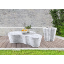  Meridian Monza White Marble Finish Concrete Indoor / Outdoor Coffee Table IMAGE 9