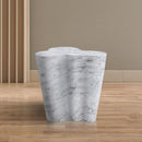  Meridian Monza White Marble Finish Concrete Indoor / Outdoor End / Side Table IMAGE 3