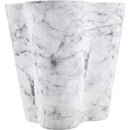  Meridian Monza White Marble Finish Concrete Indoor / Outdoor End / Side Table IMAGE 4