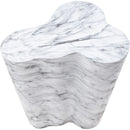  Meridian Monza White Marble Finish Concrete Indoor / Outdoor End / Side Table IMAGE 6
