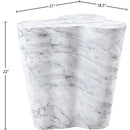  Meridian Monza White Marble Finish Concrete Indoor / Outdoor End / Side Table IMAGE 7
