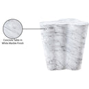  Meridian Monza White Marble Finish Concrete Indoor / Outdoor End / Side Table IMAGE 8