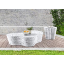  Meridian Monza White Marble Finish Concrete Indoor / Outdoor End / Side Table IMAGE 9