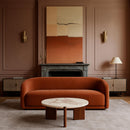  Meridian Varenna Cream Marble Top And Acacia Wood Base Coffee Table IMAGE 2