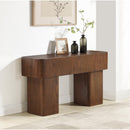  Meridian Oakmont Brown Oak Veneer Console Table IMAGE 2