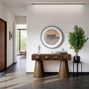 Meridian Bracciano Brown Oak Veneer Console Table IMAGE 2