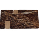  Meridian Ravenna Burgundy Genuine Marble Top And Oak Wood Base Coffee Table IMAGE 6