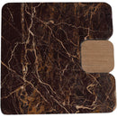 Meridian Ravenna Burgundy Genuine Marble Top And Oak Wood Base End / Side Table IMAGE 6