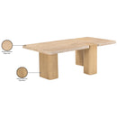  Meridian Ravenna Natural Genuine Travertine and Oak Wood Coffee Table IMAGE 11