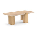  Meridian Ravenna Natural Genuine Travertine and Oak Wood Coffee Table IMAGE 1