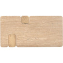  Meridian Ravenna Natural Genuine Travertine and Oak Wood Coffee Table IMAGE 5