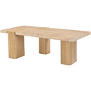  Meridian Ravenna Natural Genuine Travertine and Oak Wood Coffee Table IMAGE 6