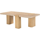  Meridian Ravenna Natural Genuine Travertine and Oak Wood Coffee Table IMAGE 7