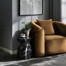 Meridian Caserta Black Marble Finish Concrete Indoor / Outdoor End Table IMAGE 3