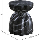  Meridian Caserta Black Marble Finish Concrete Indoor / Outdoor End Table IMAGE 7