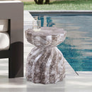  Meridian Caserta Brown Marble Finish Concrete Indoor / Outdoor End Table IMAGE 2