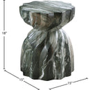  Meridian Caserta Green Marble Finish Concrete Indoor / Outdoor End Table IMAGE 7
