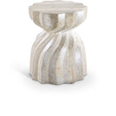  Meridian Caserta Natural Travertine Finish Concrete Indoor / Outdoor End Table IMAGE 1