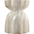  Meridian Caserta Natural Travertine Finish Concrete Indoor / Outdoor End Table IMAGE 4